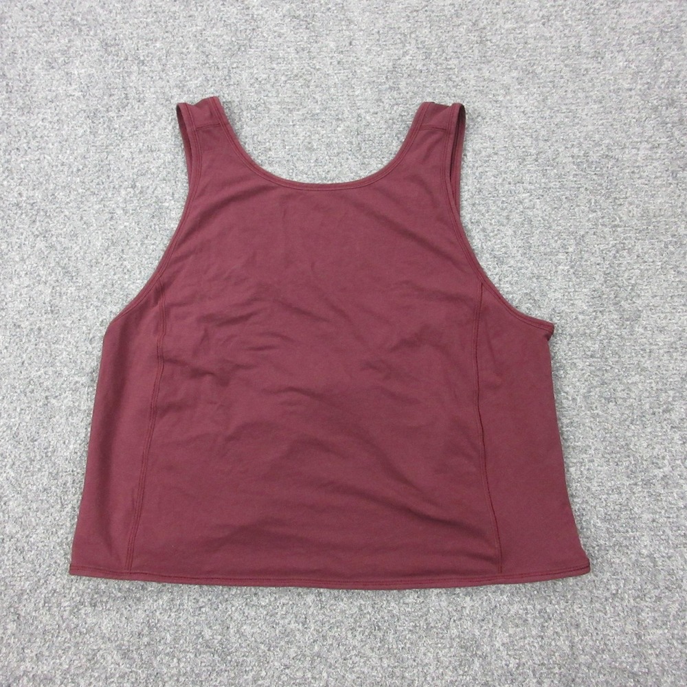 Lululemonโ Tank Top Womens Large Red Open Back Cropped Athletic Yoga Gym